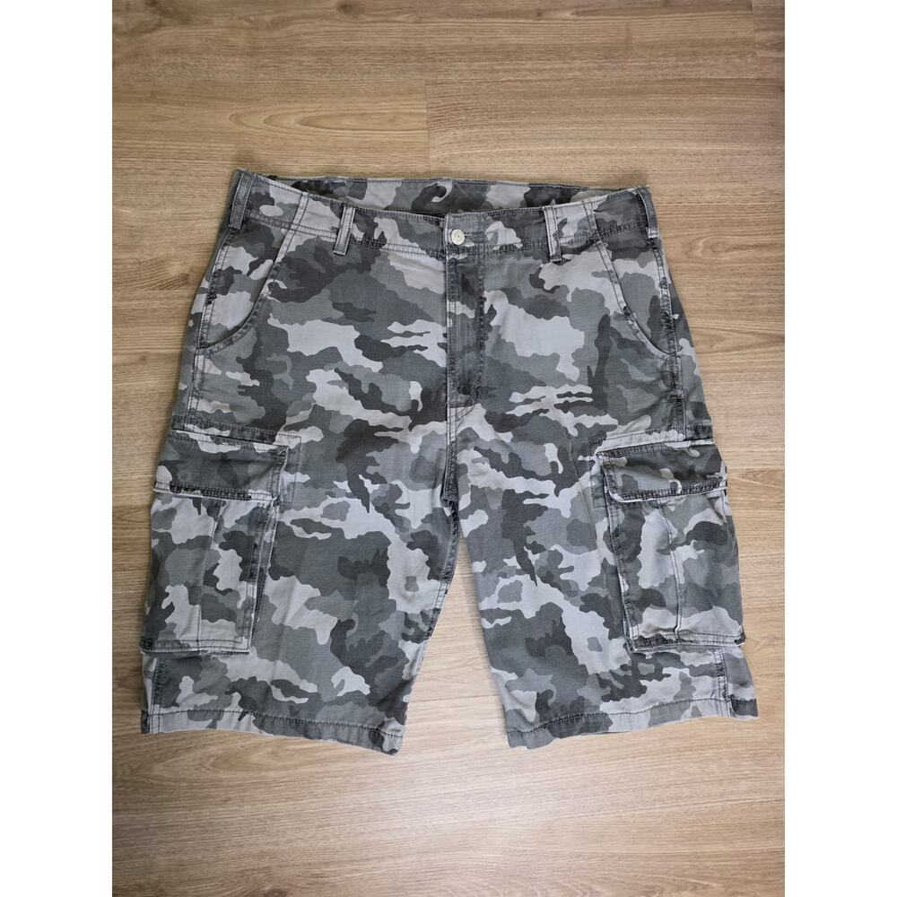 Levi's Cargo Shorts Men's 34 Gray Camo Cotton Utility Casual Y2K Military - Picture 2 of 11